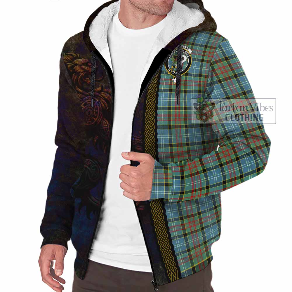 Tartan Vibes Clothing Brisbane Tartan Family Crest Sherpa Hoodie Alba Gu Brath Be Brave Lion Ancient Style