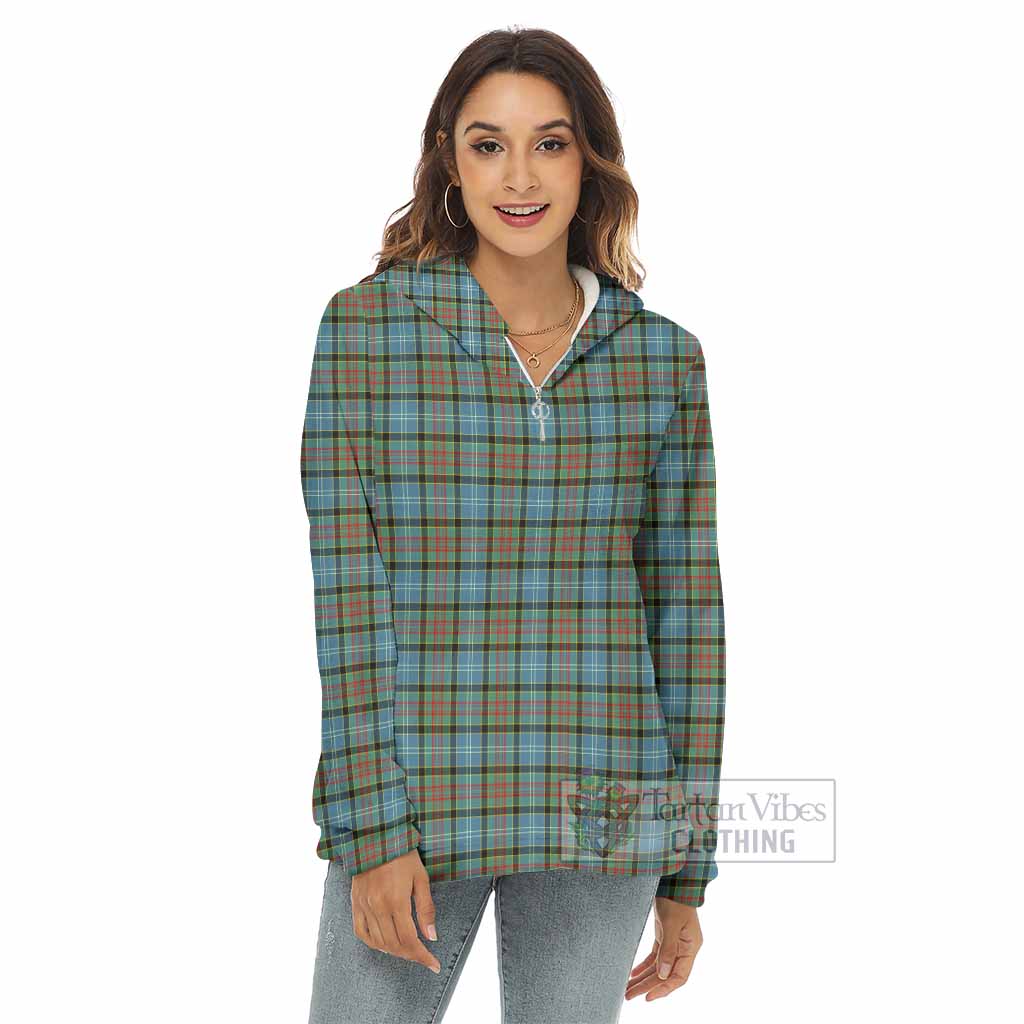 Tartan Vibes Clothing Brisbane Tartan Women's Borg  Half Zip Fleece Hoodie