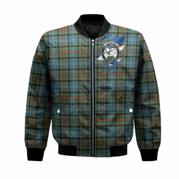 Brisbane Clan Crest In Me Tartan Bomber Jacket Scotland Flag Style