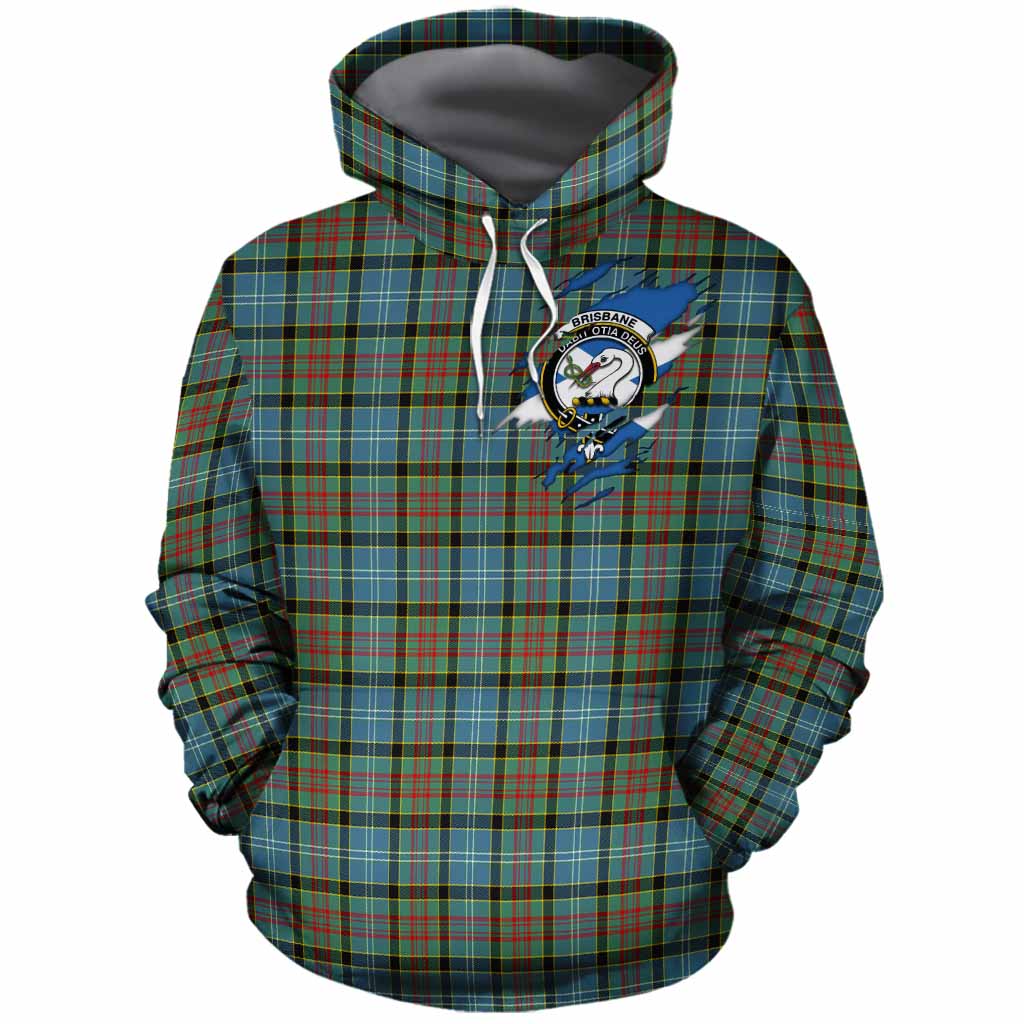 Brisbane Clan Crest In Me Tartan Cotton Hoodie Scotland Flag Style