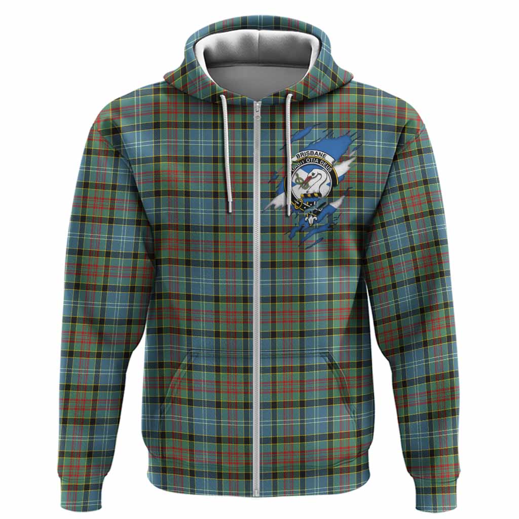 Brisbane Clan Crest In Me Tartan Hoodie Scotland Flag Style