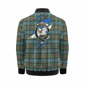 Brisbane Clan Crest In Me Tartan Kid Bomber Jacket Scotland Flag Style