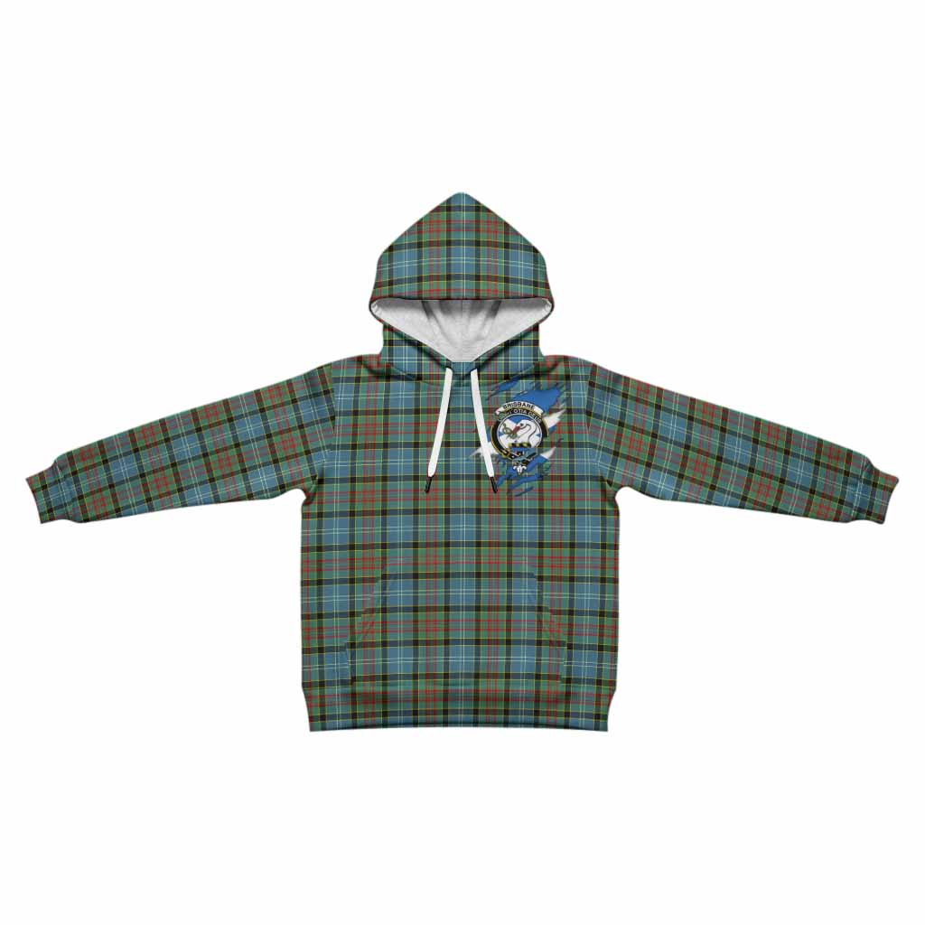 Brisbane Clan Crest In Me Tartan Kid Hoodie Scotland Flag Style