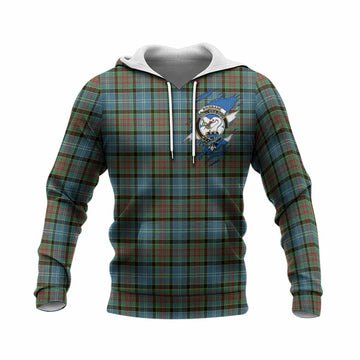 Brisbane Clan Crest In Me Tartan Knitted Hoodie Scotland Flag Style