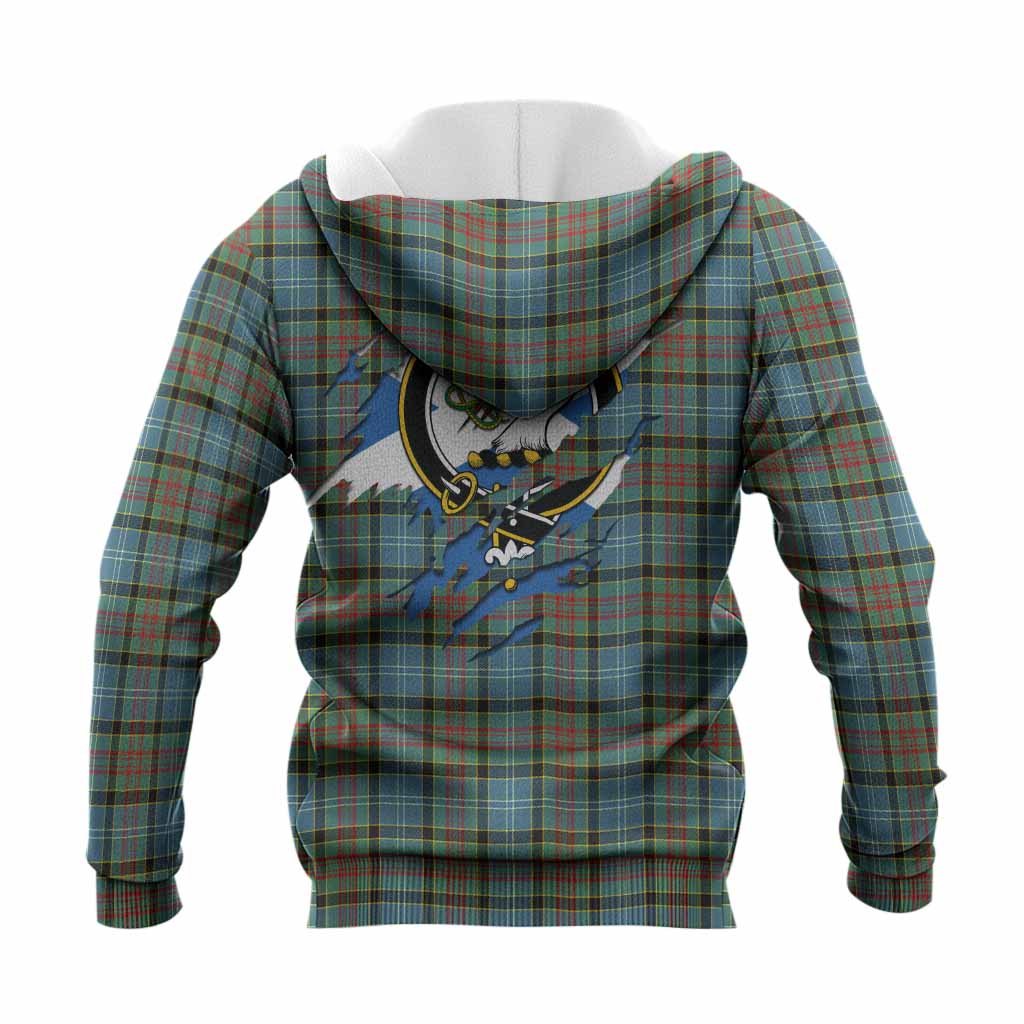Brisbane Clan Crest In Me Tartan Knitted Hoodie Scotland Flag Style