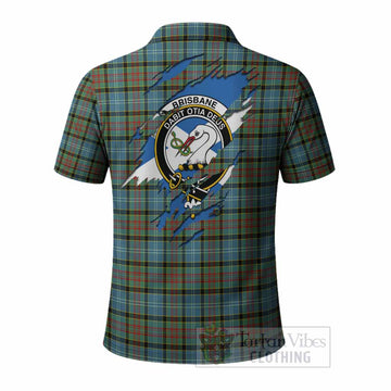 Brisbane Clan Crest In Me Tartan Polo Shirt Scotland Flag Style