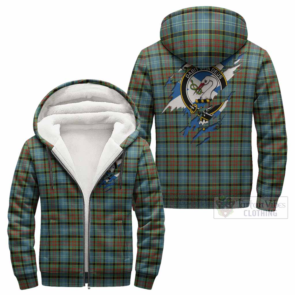 Brisbane Clan Crest In Me Tartan Sherpa Hoodie Scotland Flag Style
