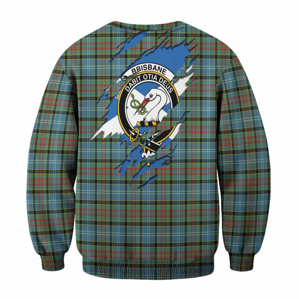 Brisbane Clan Crest In Me Tartan Sweatshirt Scotland Flag Style