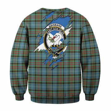 Brisbane Clan Crest In Me Tartan Sweatshirt Scotland Flag Style