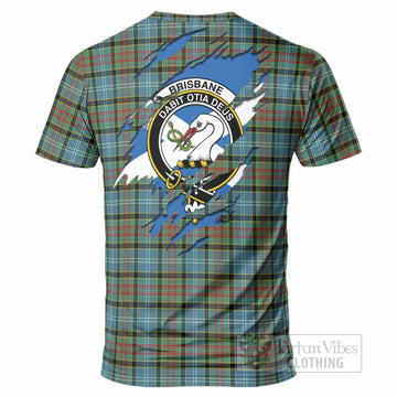 Brisbane Clan Crest In Me Tartan T-Shirt Scotland Flag Style