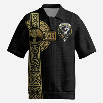 Brisbane Clan Crest Men’s Polo Sweater Top with Celtic Tree of Life Inspired