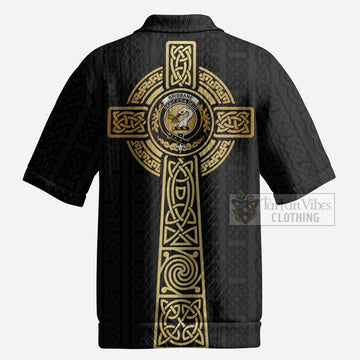 Brisbane Clan Crest Men’s Polo Sweater Top with Celtic Tree of Life Inspired
