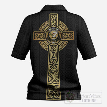 Brisbane Clan Crest Women’s Polo Sweater Top with Celtic Tree of Life Inspired