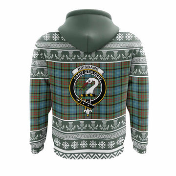 Brisbane Clan Tartan Christmas Hoodie with Family Crest