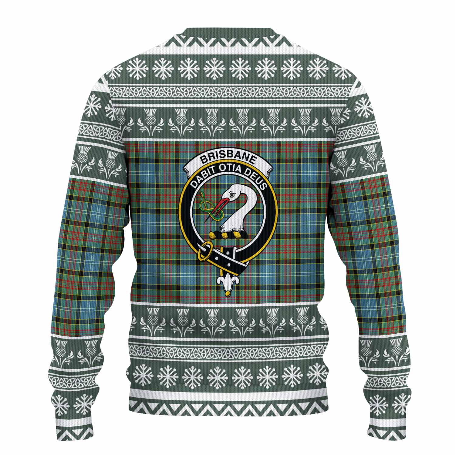 Brisbane Clan Tartan Christmas Ugly Sweater with Family Crest - Tartan Vibes Clothing