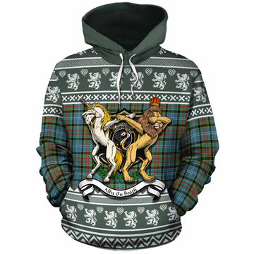 Brisbane Clan Tartan Crest Christmas Cotton Hoodie Coat of Arms Funny Style