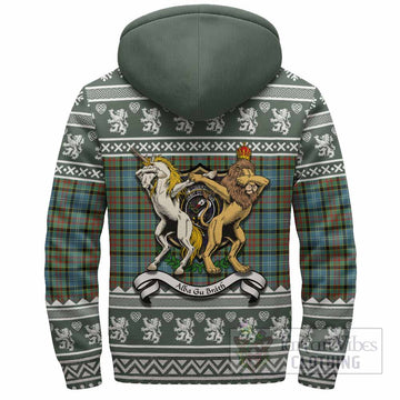 Brisbane Clan Tartan Crest Christmas Fleece Hoodie Coat of Arms Funny Style