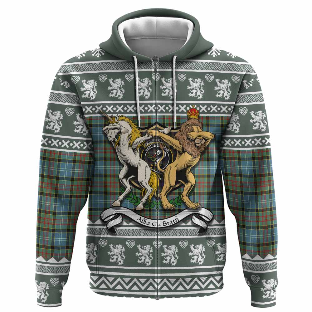 Brisbane Clan Tartan Crest Christmas Hoodie Coat of Arms Funny Style - Tartan Vibes Clothing