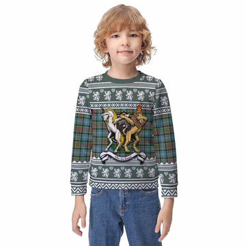 Brisbane Clan Tartan Crest Christmas Kid Ugly Sweatshirt Coat of Arms Funny Style - Tartan Vibes Clothing