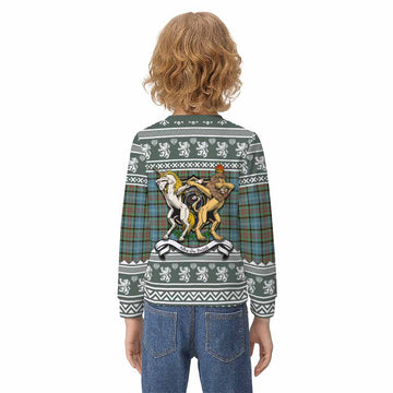 Brisbane Clan Tartan Crest Christmas Kid Ugly Sweatshirt Coat of Arms Funny Style - Tartan Vibes Clothing