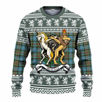 Brisbane Clan Tartan Crest Christmas Ugly Sweater Coat of Arms Funny Style