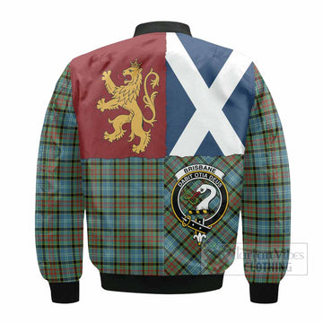 Brisbane Crest Tartan Bomber Jacket with Lion Rampant Saltire Style