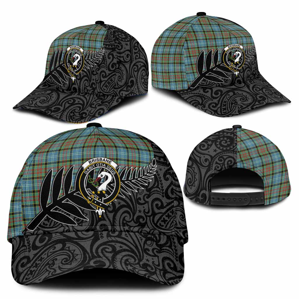 Brisbane Crest Tartan Classic Cap with New Zealand Silver Fern Half Style