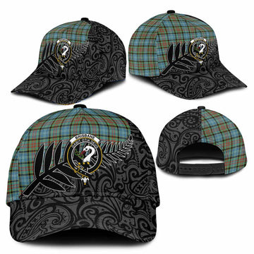 Brisbane Crest Tartan Classic Cap with New Zealand Silver Fern Half Style