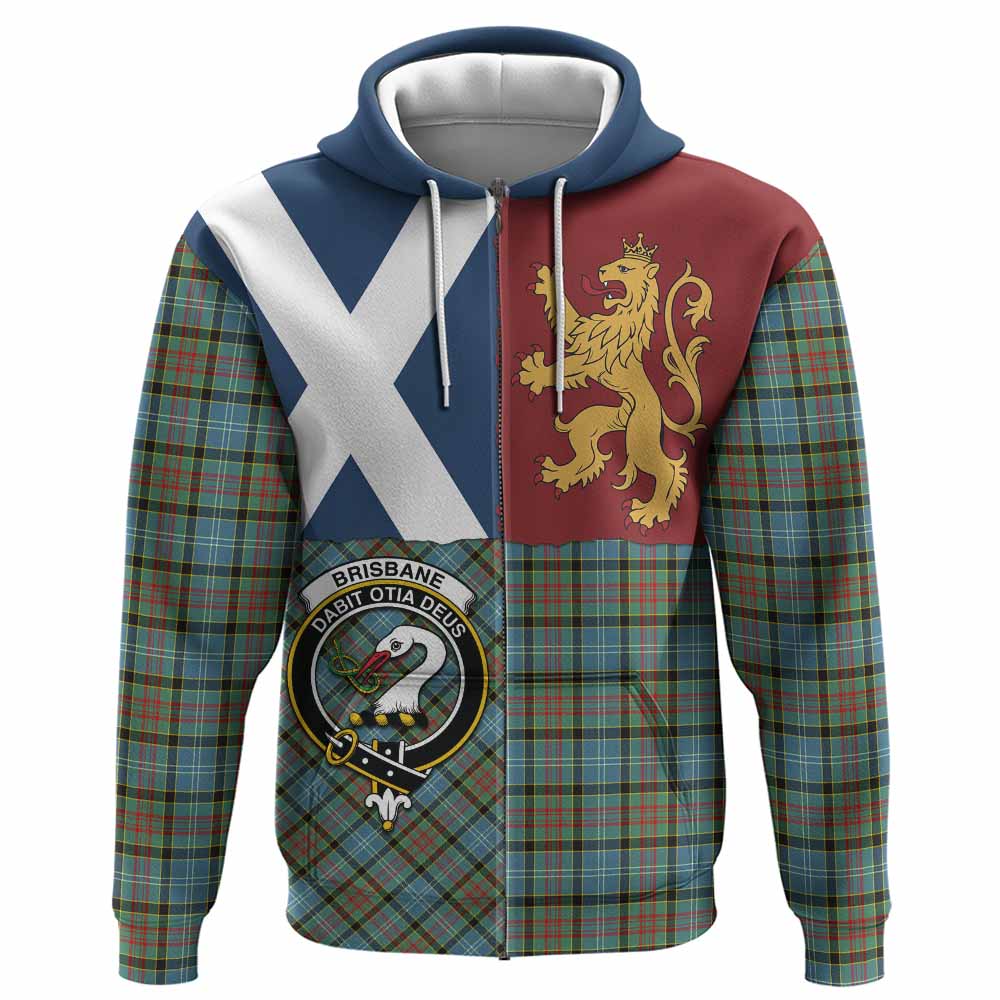 Brisbane Crest Tartan Hoodie with Lion Rampant Saltire Style