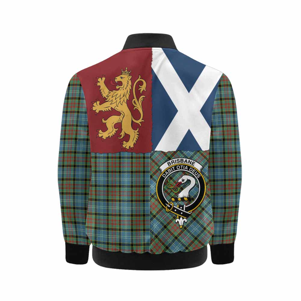 Brisbane Crest Tartan Kid Bomber Jacket with Lion Rampant Saltire Style - Tartan Vibes Clothing
