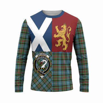 Brisbane Crest Tartan Long Sleeve T-Shirt with Lion Rampant Saltire Style