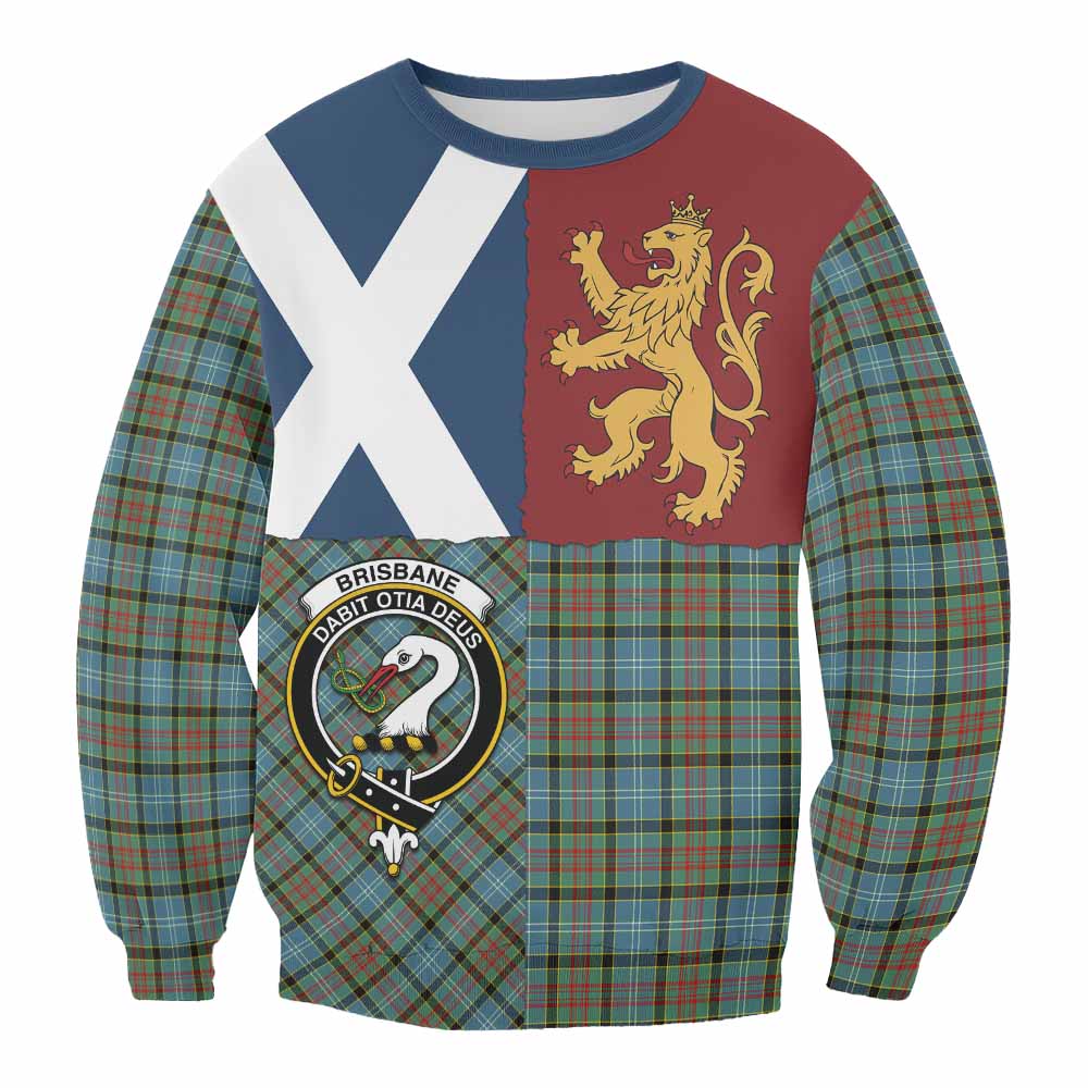 Brisbane Crest Tartan Sweatshirt with Lion Rampant Saltire Style