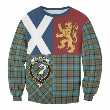 Brisbane Crest Tartan Sweatshirt with Lion Rampant Saltire Style