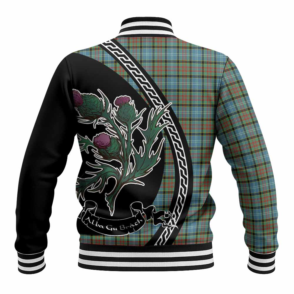Brisbane Family Crest Tartan Baseball Jacket Alba Thistle Inspired - Tartan Vibes Clothing