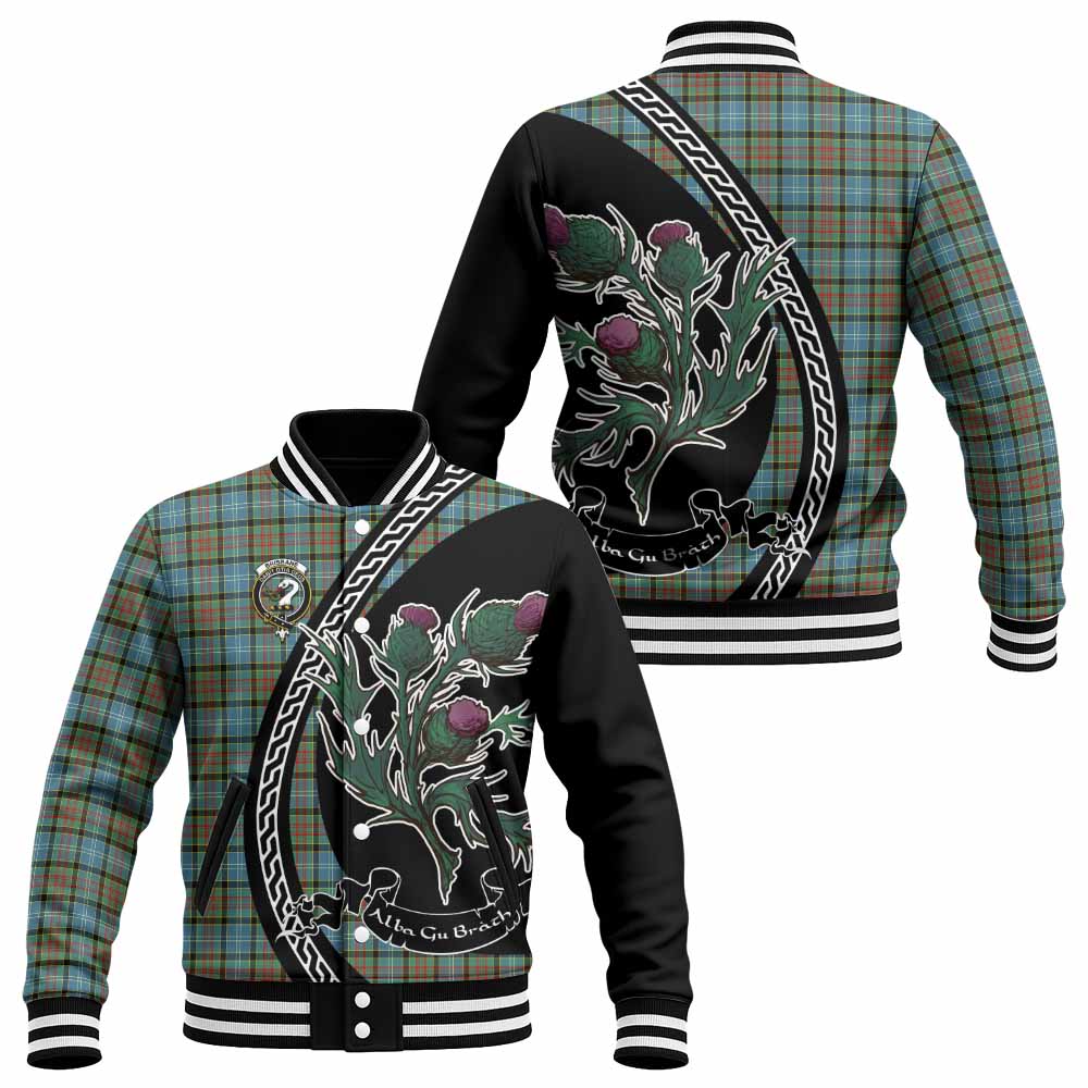 Brisbane Family Crest Tartan Baseball Jacket Alba Thistle Inspired - Tartan Vibes Clothing