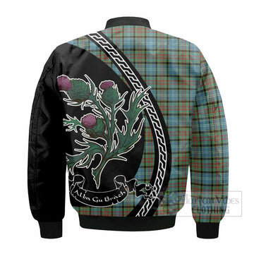 Brisbane Family Crest Tartan Bomber Jacket Alba Thistle Inspired