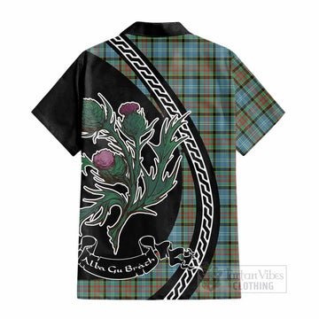 Brisbane Family Crest Tartan Cotton Hawaiian Shirt Alba Thistle Inspired - Tartan Vibes Clothing