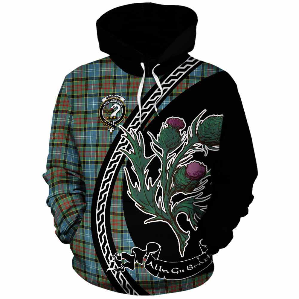 Brisbane Family Crest Tartan Cotton Hoodie Alba Thistle Inspired - Tartan Vibes Clothing