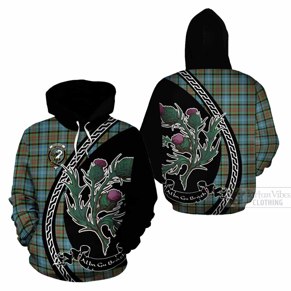 Brisbane Family Crest Tartan Cotton Hoodie Alba Thistle Inspired - Tartan Vibes Clothing