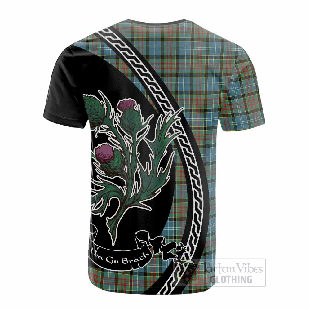 Brisbane Family Crest Tartan Cotton T-shirt Alba Thistle Inspired - Tartan Vibes Clothing