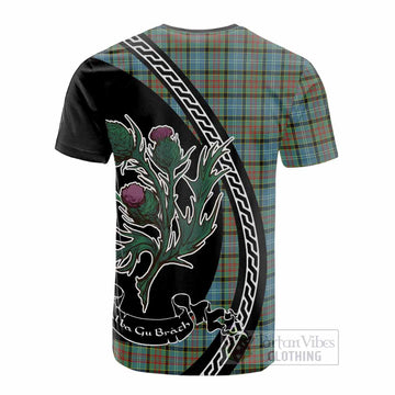 Brisbane Family Crest Tartan Cotton T-shirt Alba Thistle Inspired