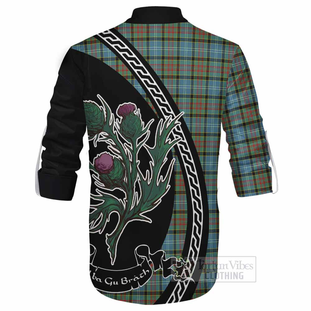 Brisbane Family Crest Tartan Ghillie Shirt Alba Thistle Inspired - Tartan Vibes Clothing
