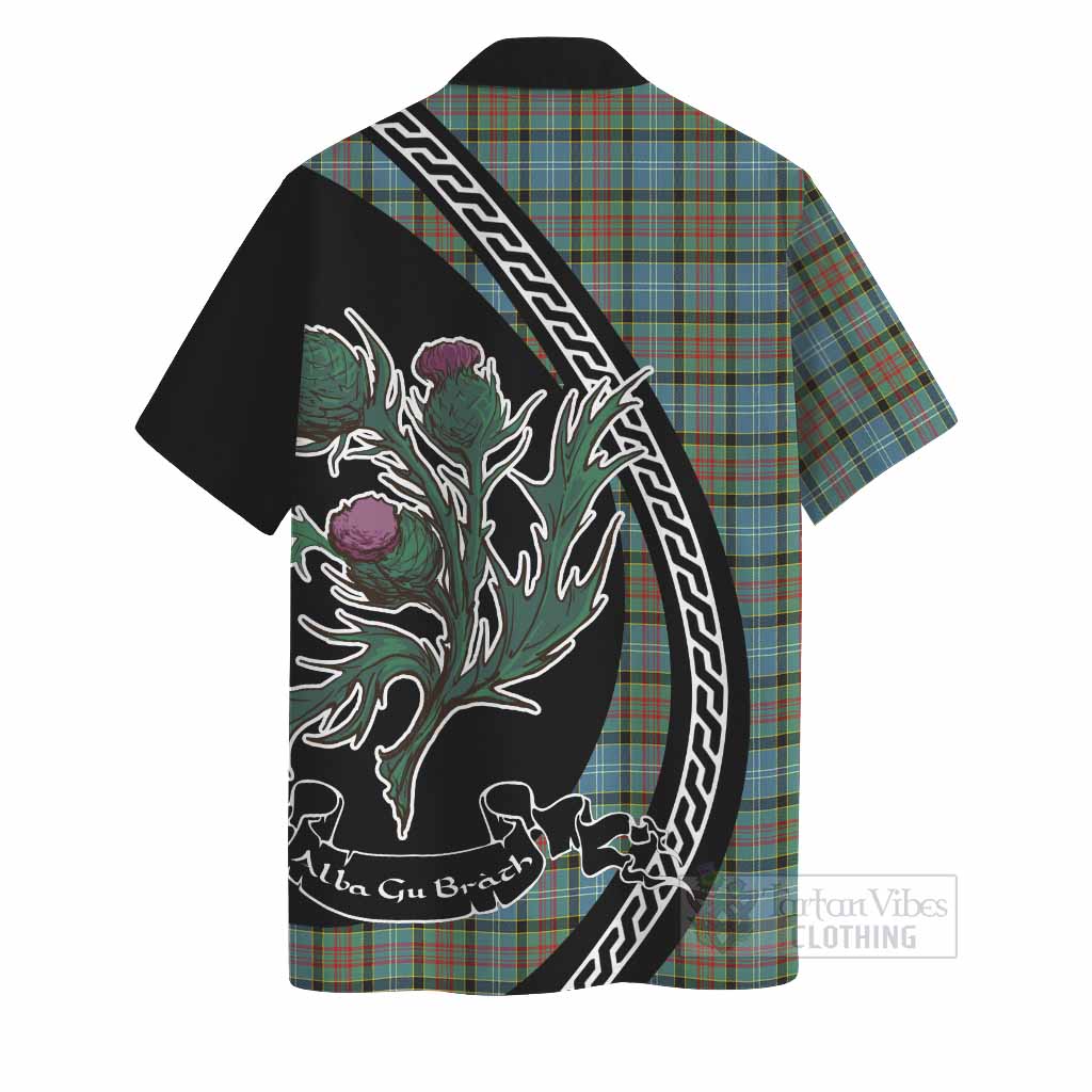 Brisbane Family Crest Tartan Hawaiian Shirt Alba Thistle Inspired - Tartan Vibes Clothing