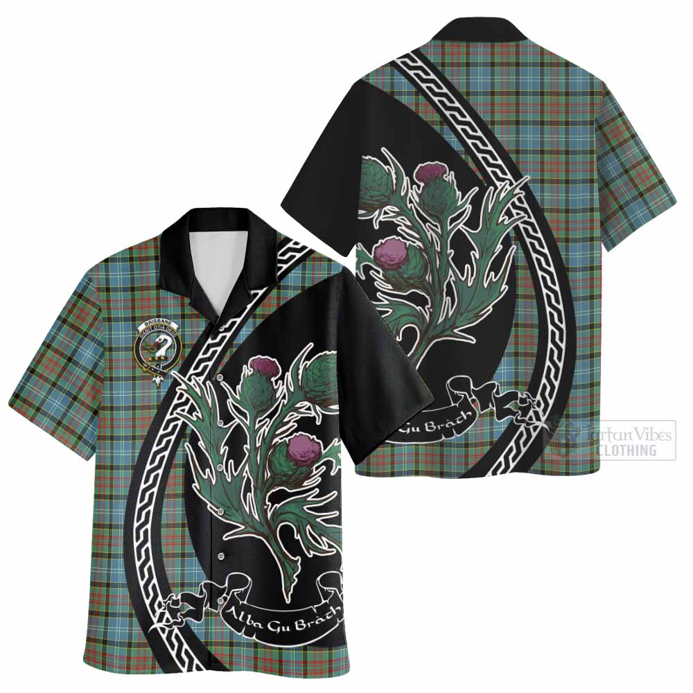 Brisbane Family Crest Tartan Hawaiian Shirt Alba Thistle Inspired - Tartan Vibes Clothing
