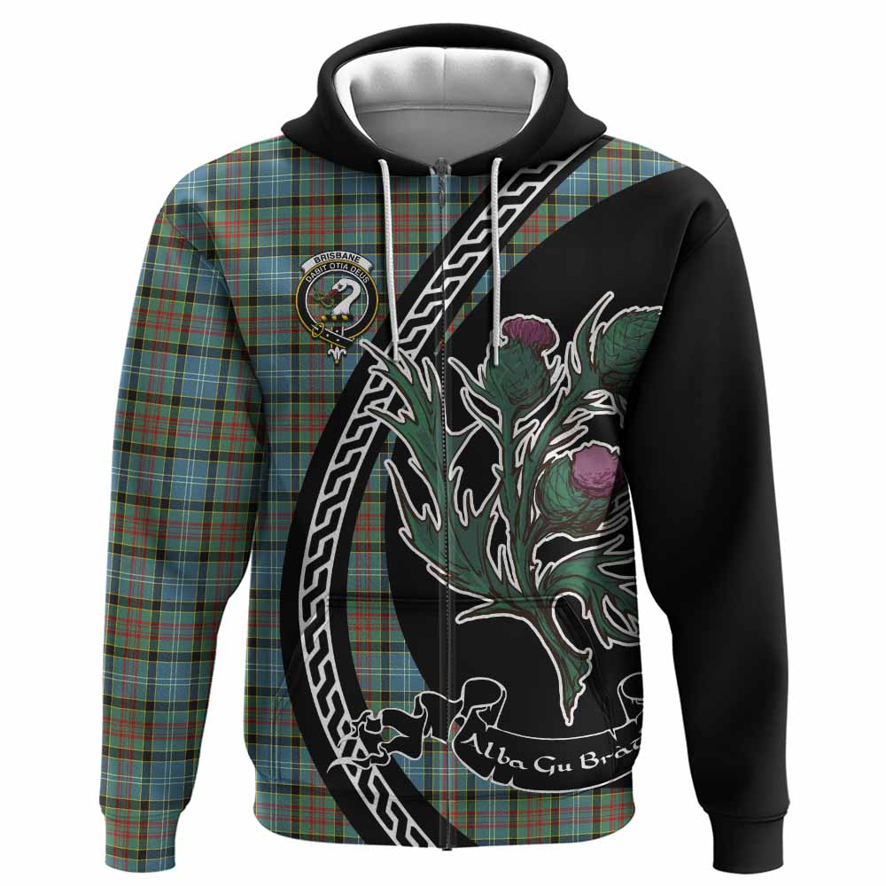 Brisbane Family Crest Tartan Hoodie Alba Thistle Inspired - Tartan Vibes Clothing