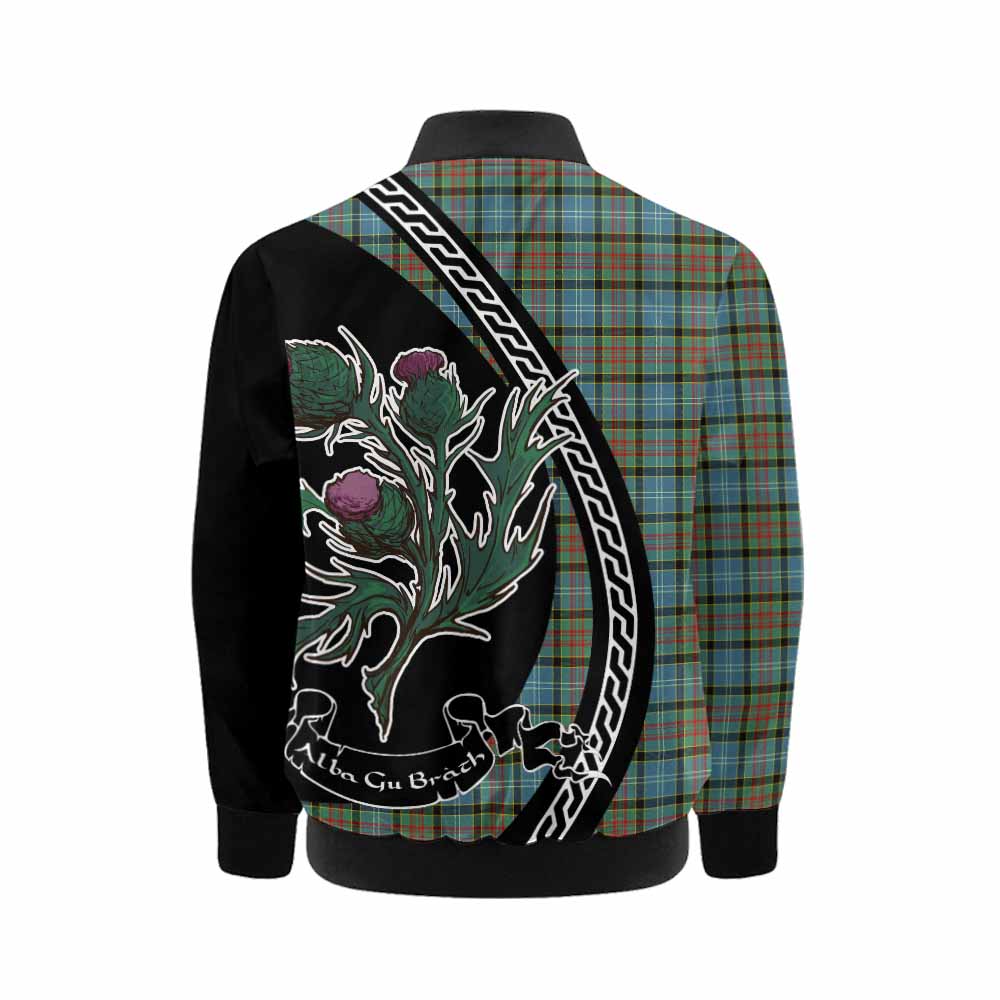 Brisbane Family Crest Tartan Kid Bomber Jacket Alba Thistle Inspired - Tartan Vibes Clothing