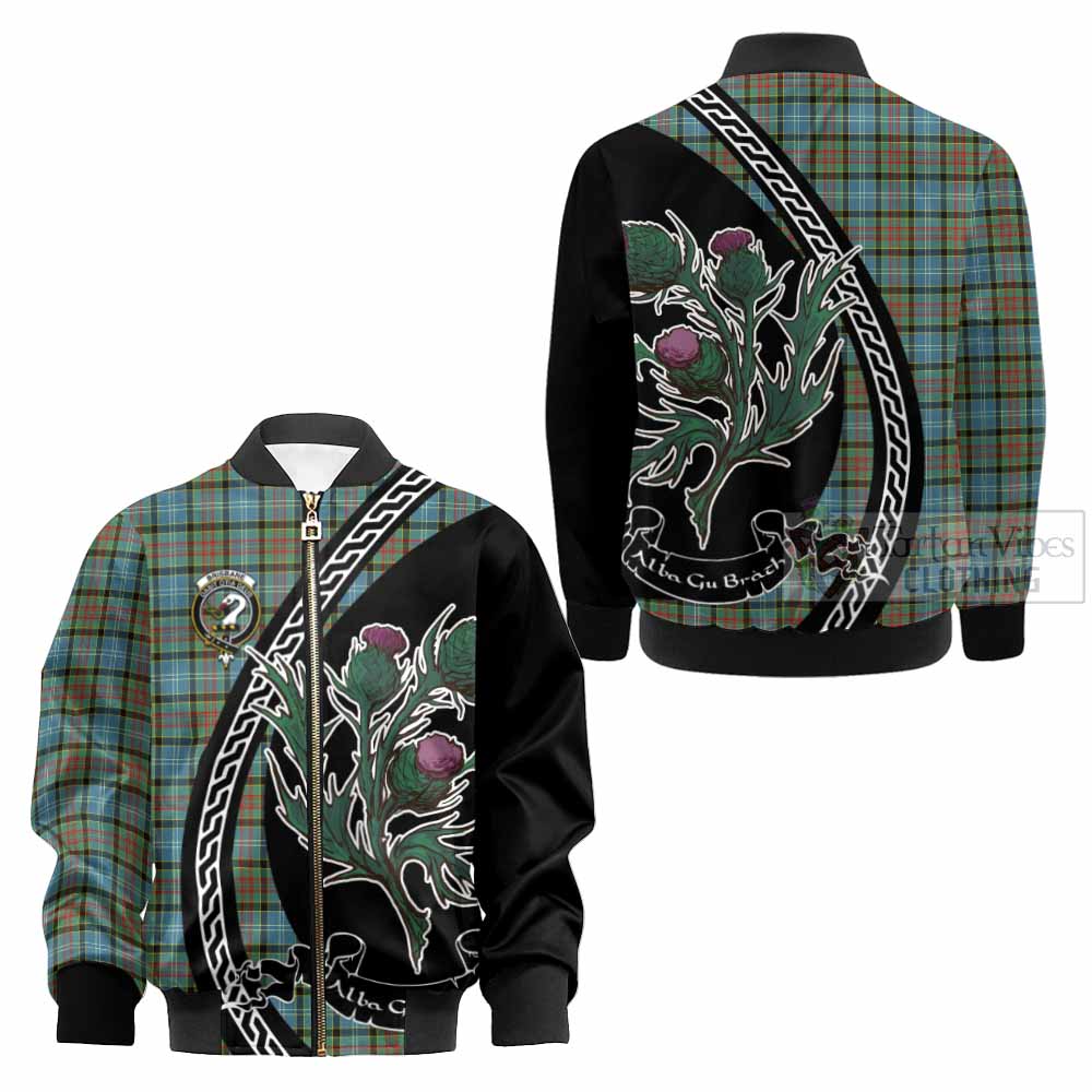 Brisbane Family Crest Tartan Kid Bomber Jacket Alba Thistle Inspired - Tartan Vibes Clothing