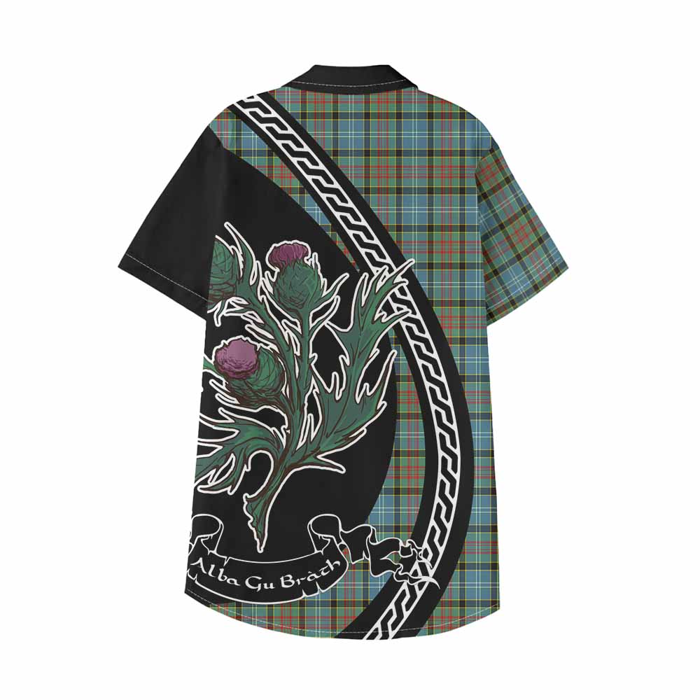 Brisbane Family Crest Tartan Kid Hawaiian Shirt Alba Thistle Inspired - Tartan Vibes Clothing