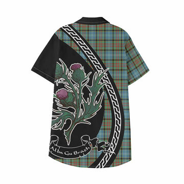 Brisbane Family Crest Tartan Kid Hawaiian Shirt Alba Thistle Inspired - Tartan Vibes Clothing