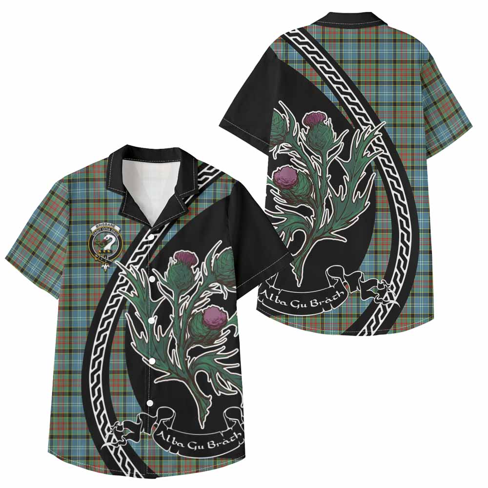 Brisbane Family Crest Tartan Kid Hawaiian Shirt Alba Thistle Inspired - Tartan Vibes Clothing